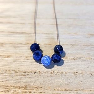 Blue stone beaded necklace